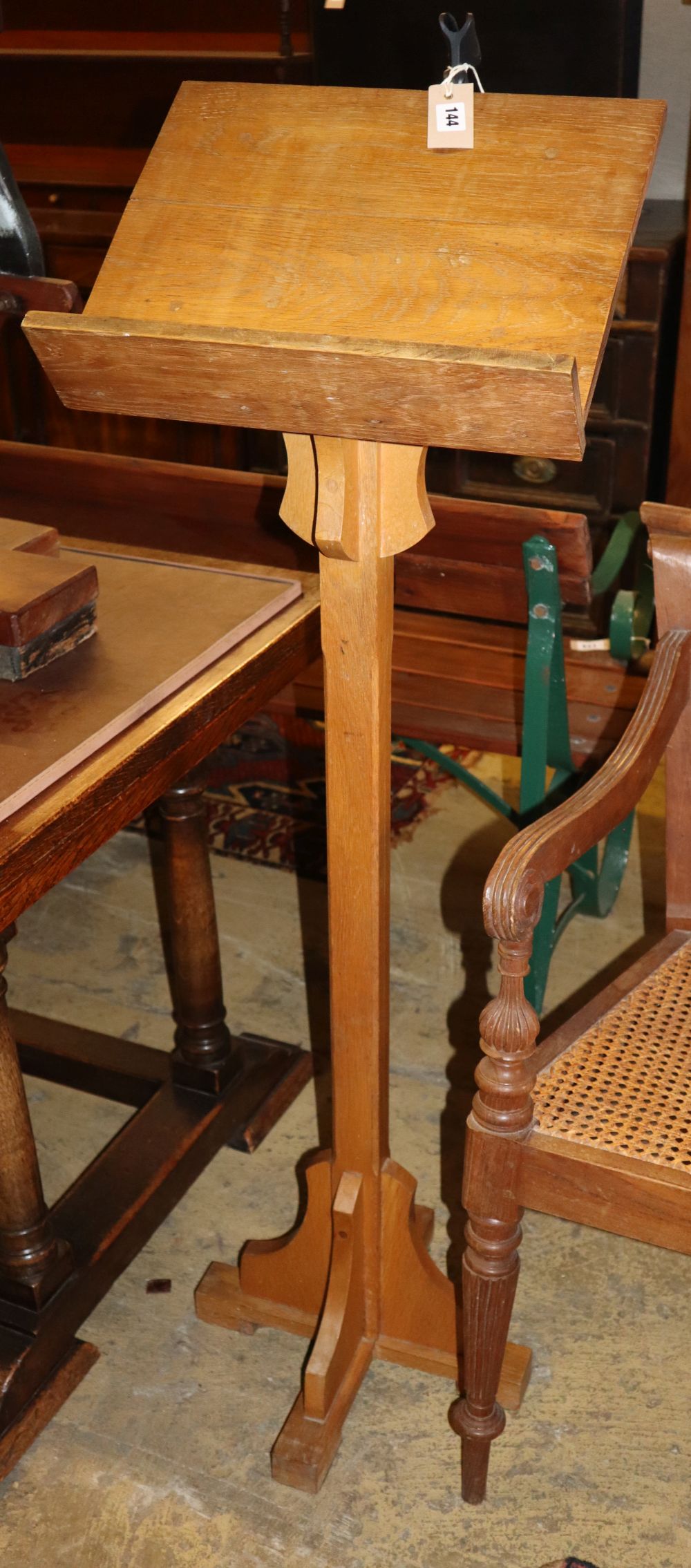 A Gothic style oak lectern, H.128cm